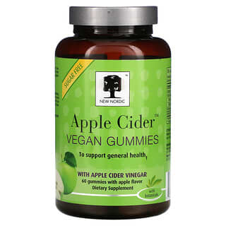 New Nordic US Inc, Apple Cider Vegan Gummies, Apple, 60 Gummies