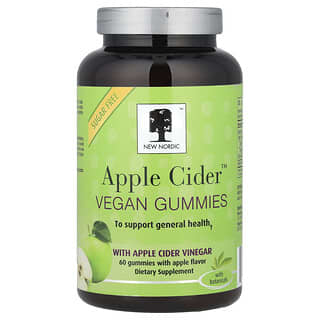 New Nordic, Gommes vegan Apple Cider™, Pomme, 400 mg, 60 gommes (200 mg par gomme)