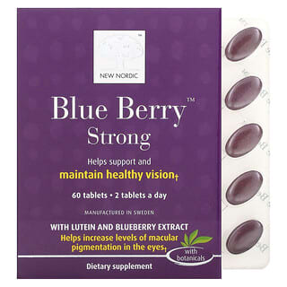 New Nordic, Blue Berry, Fuerte, 60 comprimidos