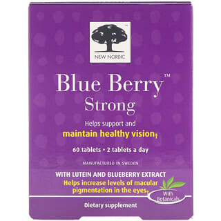New Nordic, Blue Berry, Fuerte, 60 comprimidos