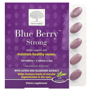 New Nordic, Blue Berry Strong, zur Unterstützung der Augengesundheit, Heidelbeere, 120 Tabletten