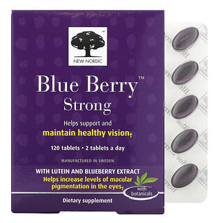 New Nordic US Inc, Blue Berry Strong, 120 Tabletten