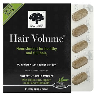 نيو نورديك‏, Hair Volume بمستخلص التفاح، 90 قرص