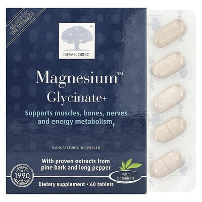 New Nordic, Magnesium Glycinate™+, 60 Tablets