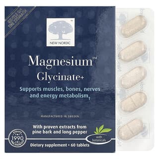 New Nordic, Magnesium ™ Glycinate +, 60 таблеток