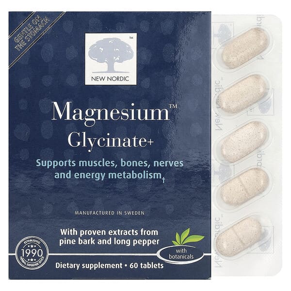 New Nordic Magnesium™ Glycinate+, 60 Tablets
