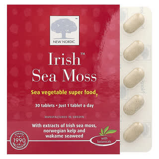 New Nordic, Irish Sea Moss, 30 Tablets