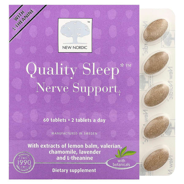 New Nordic US Inc, Quality Sleep™, Soutien nerveux, 60 comprimés