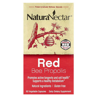 NaturaNectar, Propóleo de abeja roja, 60 cápsulas vegetales