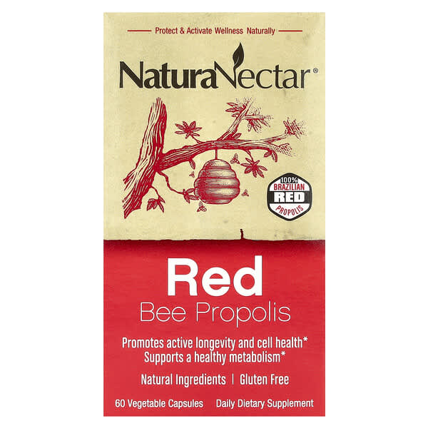 NaturaNectar, Red Bee Propolis, 60 Vegetable Capsules