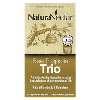 NaturaNectar, Propóleo de abeja Trio, 60 cápsulas vegetales