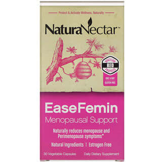 NaturaNectar, EaseFemin, Suporte da Menopausa, 30 Cápsulas Vegetais