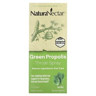 NaturaNectar, Spray pour la gorge à la propolis verte, À partir de 2 ans, Menthe fraîche, 30 ml