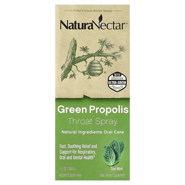 Green Propolis Throat Spray, Age 2yrs+, Cool Mint, 1 fl oz (30 ml)