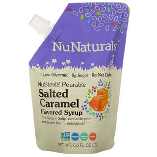 NuNaturals, NuStevia، شراب قابل للصب بنكهة الكراميل المملح، 6.6 أونصة سائلة (0.2 لتر)
