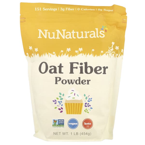 NuNaturals, Oat Fiber Powder, 1 lb (454 g)