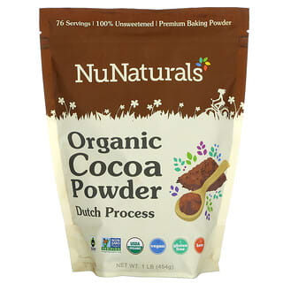 NuNaturals, Cacao biologique en poudre, 454 g