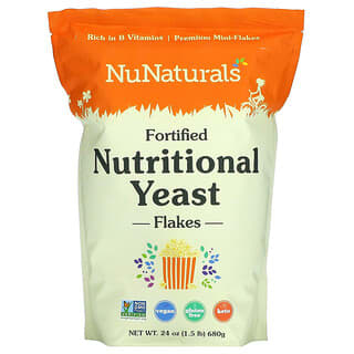 NuNaturals, Flocons de levure nutritionnelle enrichie, 680 g