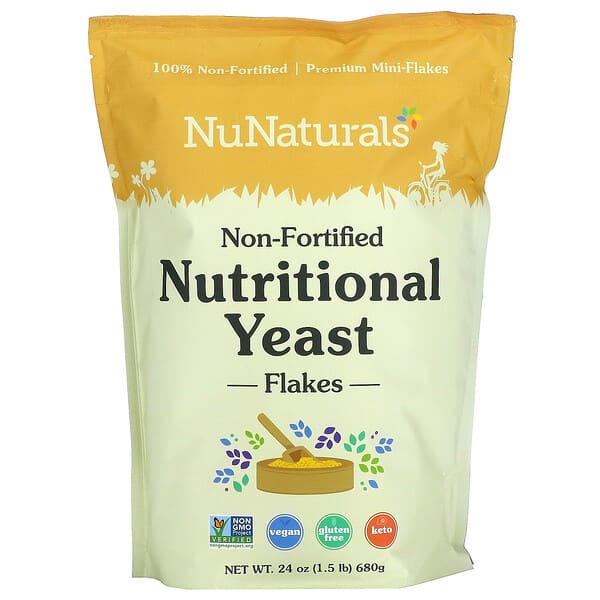 NuNaturals, Flocons de levure nutritionnelle non enrichie, 680 g