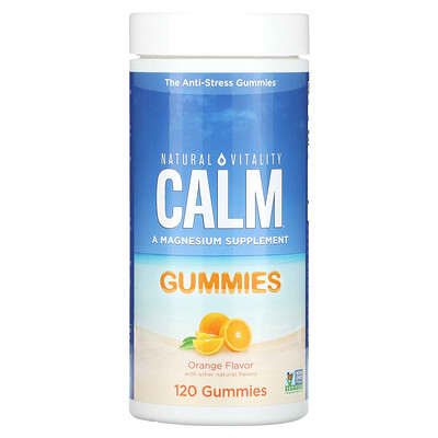 Natural Vitality, CALM, Magnesium Supplement, Orange Flavor, 83 mg, 120 Gummies