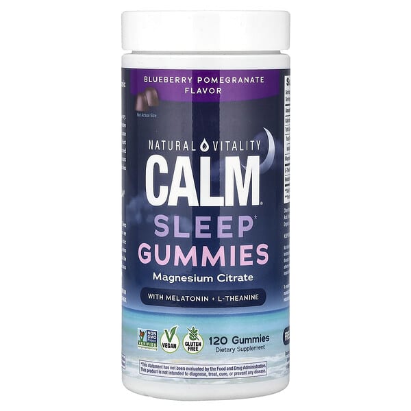 Calm®, Sleep Gummies With Melatonin + L-Theanine, Blueberry Pomegranate, 120 Gummies