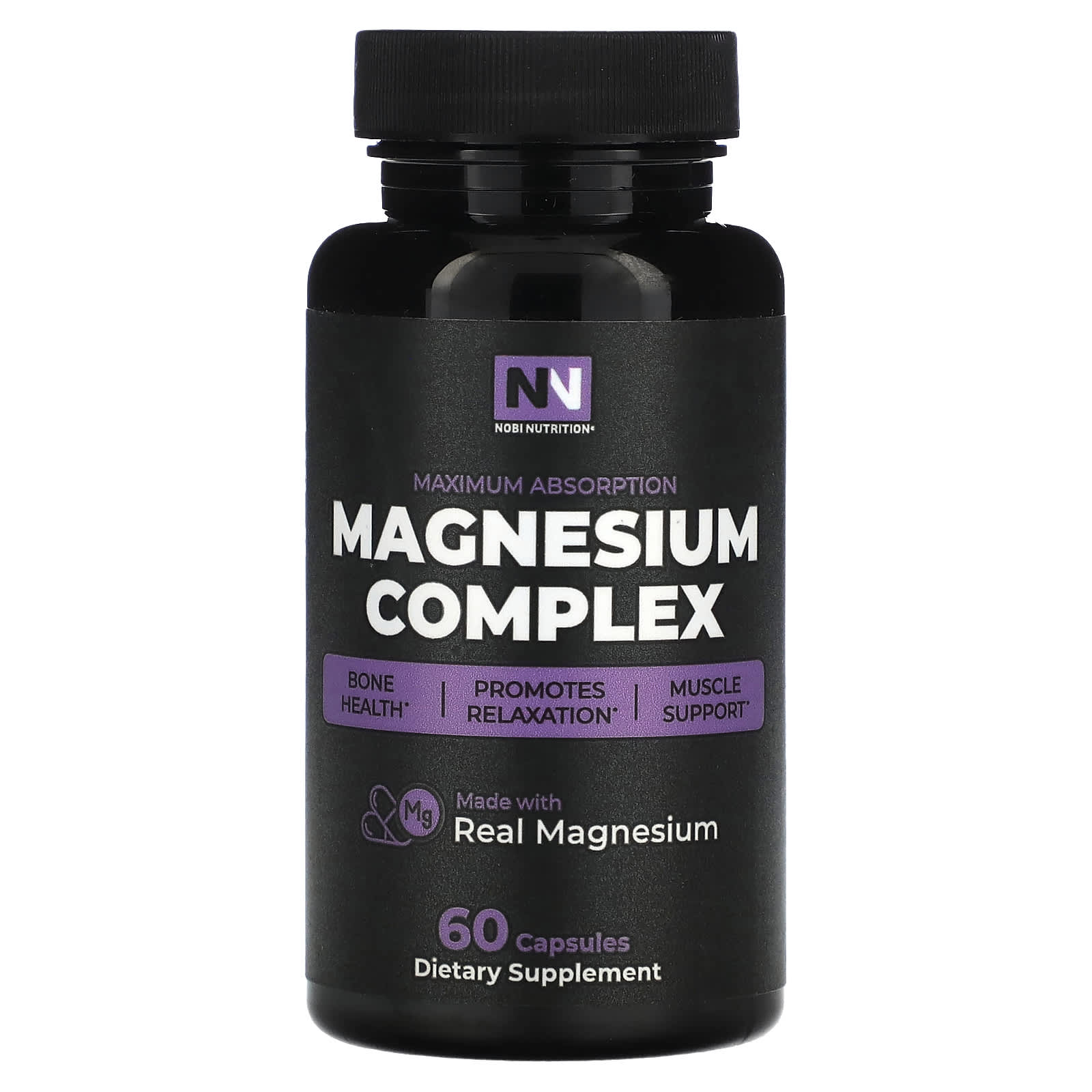 Nobi Nutrition, Magnesium Complex, Maximum Absorption, 60 Capsules