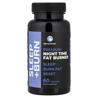 Nobi Nutrition, Suplemento para quemar grasas prémium por la noche con melatonina, 60 cápsulas