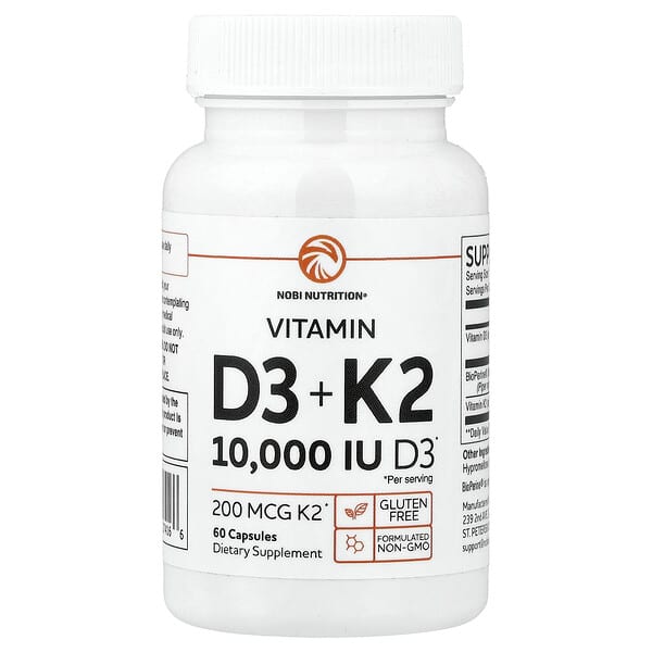 Nobi Nutrition, Vitamin K2 + D3, 60 Capsules — product photo 1