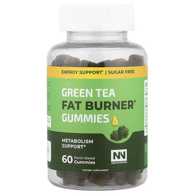 Nobi Nutrition, Green Tea Fat Burner Gummies, Metabolism Support, 60 Pectin-Based Gummies