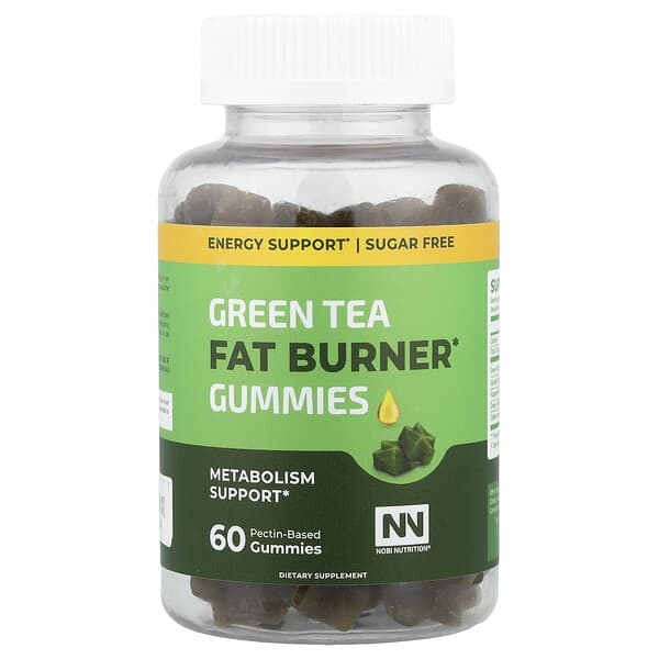 Nobi Nutrition, Green Tea Fat Burner Gummies, Metabolism Support, 60 Pectin-Based Gummies — product photo 1