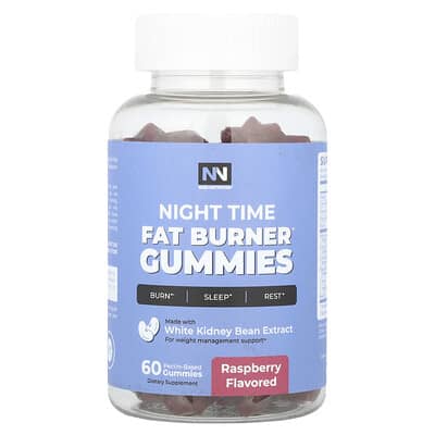 Nobi Nutrition, Nighttime Fat Burning Gummies, Raspberry, 60 Pectin-Based Gummies