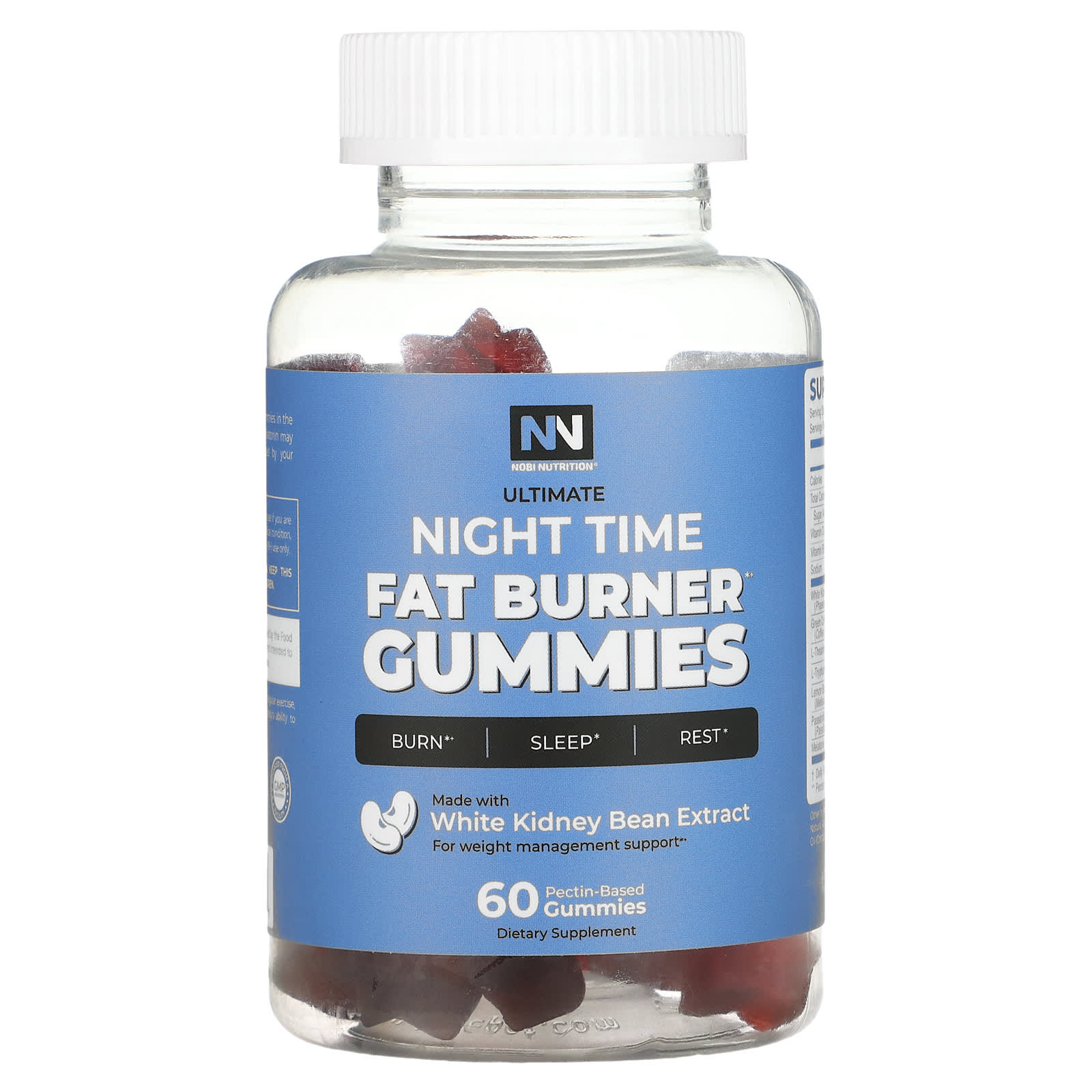 Night Time Fat Burn Gummies, Raspberry, 60 Pectin Based Gummies