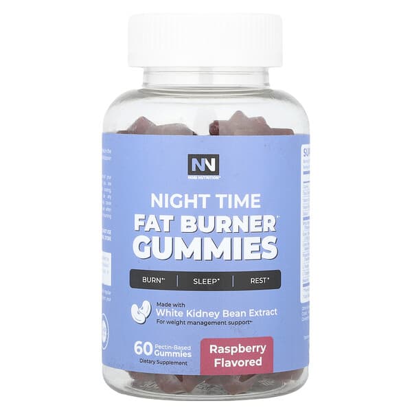 Nobi Nutrition Night Time Fat Burner Gummies, Raspberry, 60 Pectin Based Gummies
