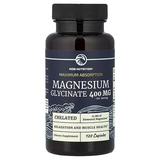 Nobi Nutrition, Magnesium Glycinate, Maximum Absorption, 120 Capsules (200 mg per Capsule)