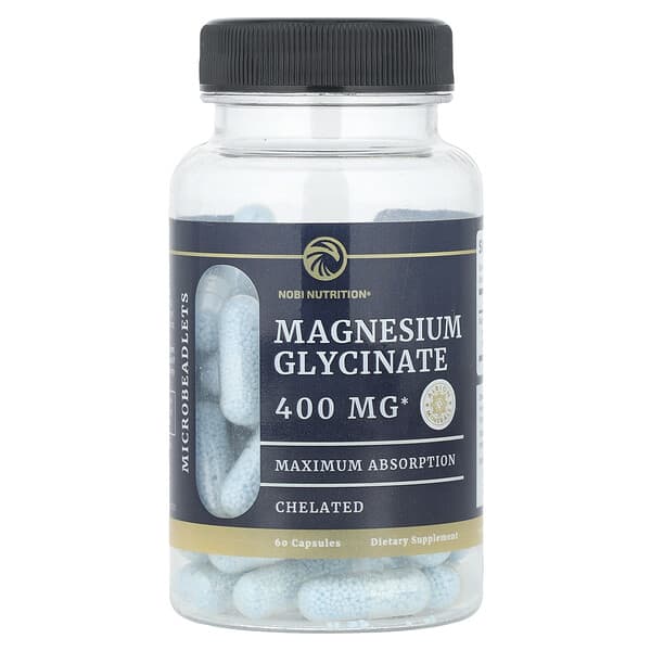 Nobi Nutrition Magnesium Glycinate, 60 Capsules, (200 mg per Capsule)