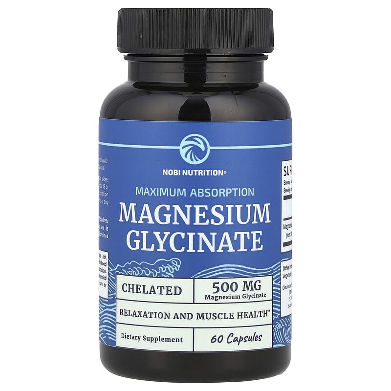 Glicinato de magnesio, Máxima absorción, 60 cápsulas (250 mg por Glicinato de magnesio, Máxima absorción, 60 cápsulas (250 mg por