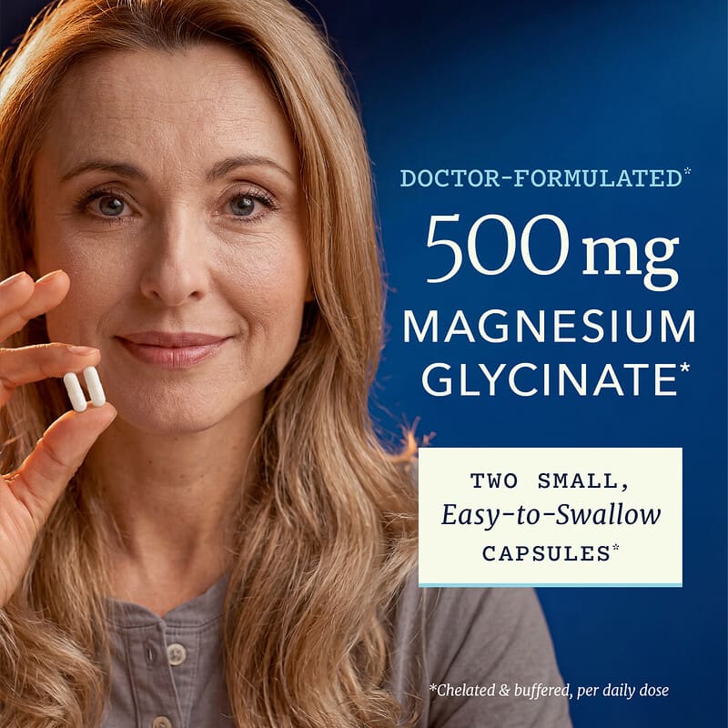 Glicinato de magnesio, Máxima absorción, 240 cápsulas (250 mg por