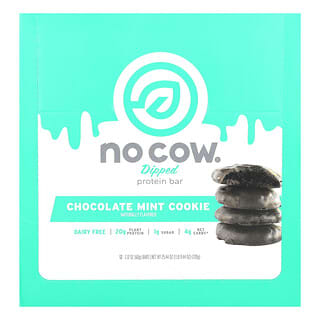 No Cow, Dipped Protein Bar, Chocolate Mint Cookie, 12 Bars, 2.12 oz (60 g) Each