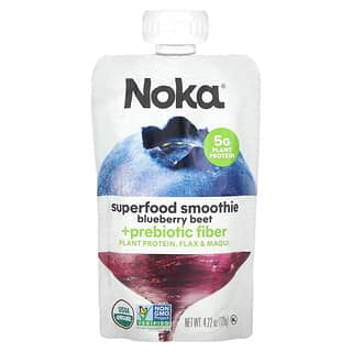 Noka, Superfood Smoothie + Prebiotic Fiber, Blueberry Beet, 4.22 oz (120 g)