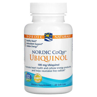 Nordic Naturals, CoQ10 nórdica, ubiquinol, 100 mg, 60 cápsulas blandas