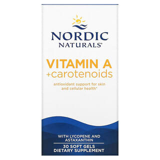 Nordic Naturals, Witamina A + karotenoidy, 30 kapsułek miękkich