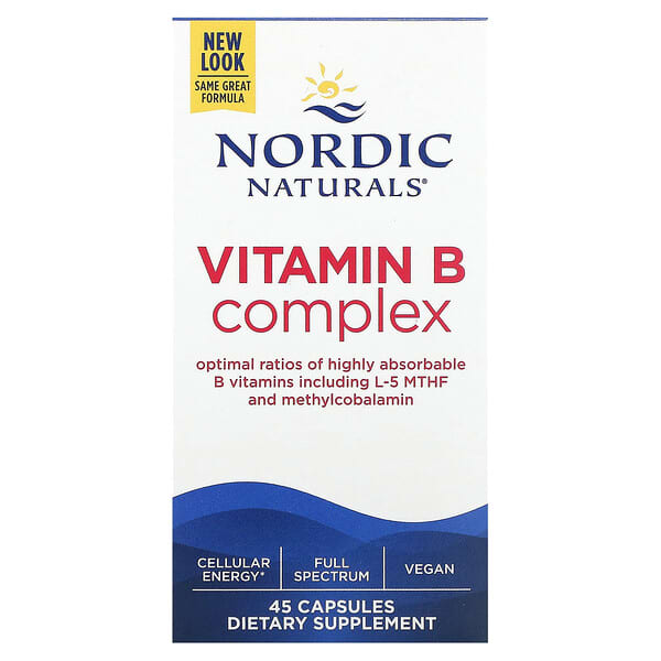 Nordic Naturals, 비타민B 복합체, 캡슐 45정