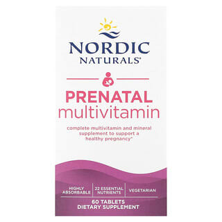 Nordic Naturals, Suplemento multivitamínico prenatal, 60 comprimidos