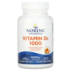 Nordic Naturals, Vitamin D3 1000, Orange, 25 mcg (1.000 IU), 120 Weichkapseln