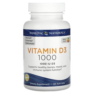 Nordic Naturals, Vitamin D3, Orange, 1,000 IU, 120 Soft Gels