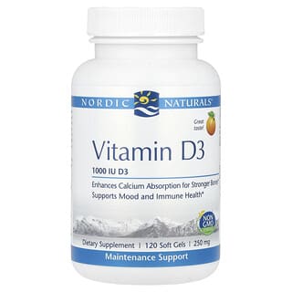 Nordic Naturals, Vitamine D3, Orange, 1000 UI, 120 capsules molles