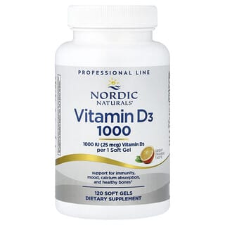 Nordic Naturals, Vitamin D3 1000, Orange, 25 mcg (1,000 IU), 120 Soft Gels