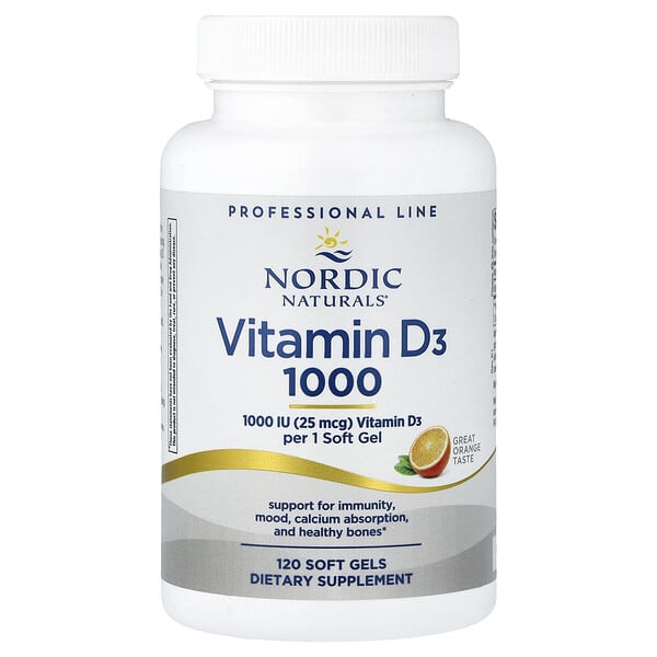 Nordic Naturals, 비타민D3, 1000mcg(1,000IU), 소프트젤 120정