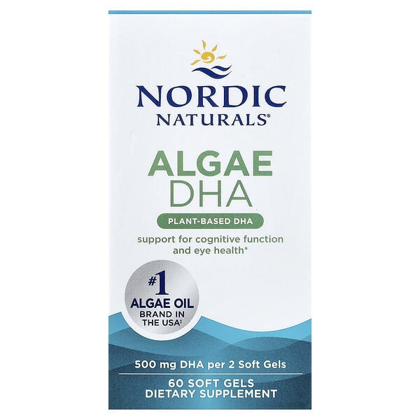 Nordic Naturals Algae DHA, 60 Soft Gels (250 mg per Soft Gel )