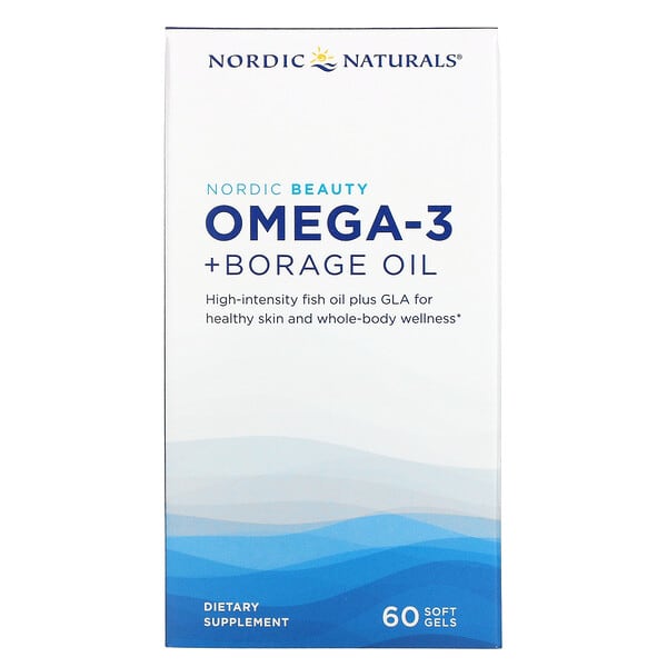 Nordic Naturals, Nordic Beauty, Omega-3 + Borage Oil, 60 Softgels